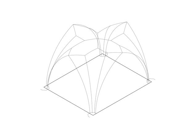 Diagram. A rectangle enclosing an octagonal, flower-like pattern is outlined in red and black. The lines are close but rarely completely overlap.